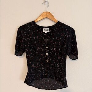 Rouje Momo Black and Red Floral Blouse